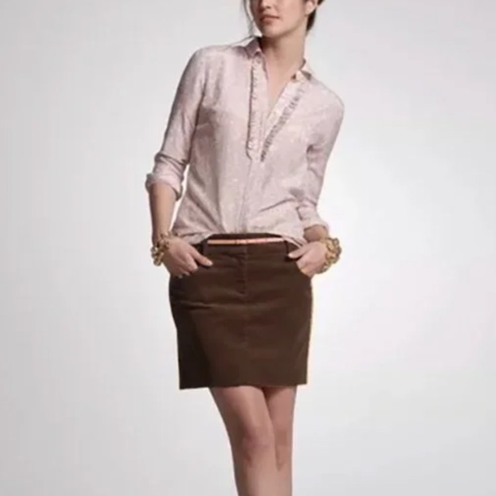 J. Crew Mini Skirt Dark Brown Fabric Size 8